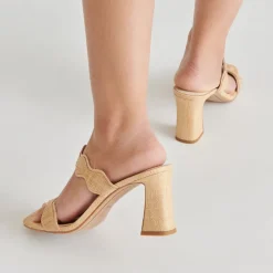 ILVA HEELS LT NATURAL RAFFIA