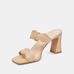 ILVA HEELS LT NATURAL RAFFIA