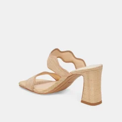 ILVA HEELS LT NATURAL RAFFIA