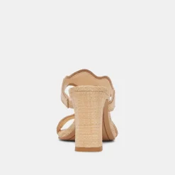 ILVA HEELS LT NATURAL RAFFIA