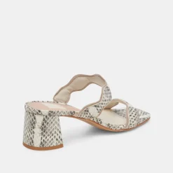 ILVA MID HEELS GREY WHITE EMBOSSED LEATHER