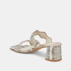 ILVA MID HEELS GREY WHITE EMBOSSED LEATHER