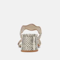 ILVA MID HEELS GREY WHITE EMBOSSED LEATHER