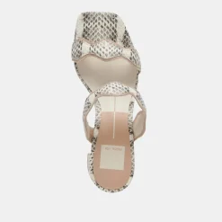 ILVA MID HEELS GREY WHITE EMBOSSED LEATHER