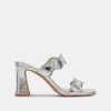 ILVA WIDE HEELS SILVER DISTRESSED LEATHER