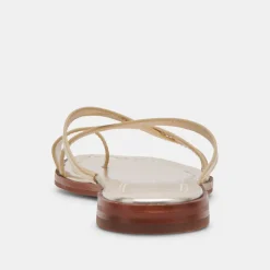 INDIGO SANDALS GOLD DISTRESSED LEATHER