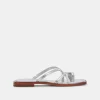 INDIGO SANDALS SILVER DISTRESSED LEATHER