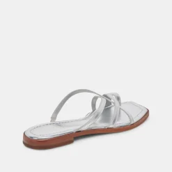 INDIGO SANDALS SILVER DISTRESSED LEATHER