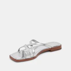 INDIGO SANDALS SILVER DISTRESSED LEATHER