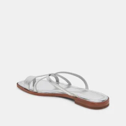 INDIGO SANDALS SILVER DISTRESSED LEATHER