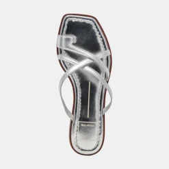 INDIGO SANDALS SILVER DISTRESSED LEATHER
