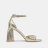 JANEY HEELS PLATINUM DISTRESSED LEATHER