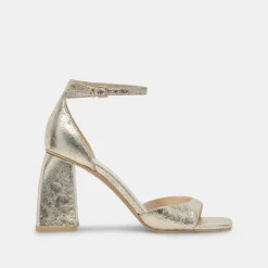 JANEY HEELS PLATINUM DISTRESSED LEATHER