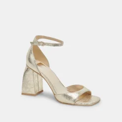 JANEY HEELS PLATINUM DISTRESSED LEATHER