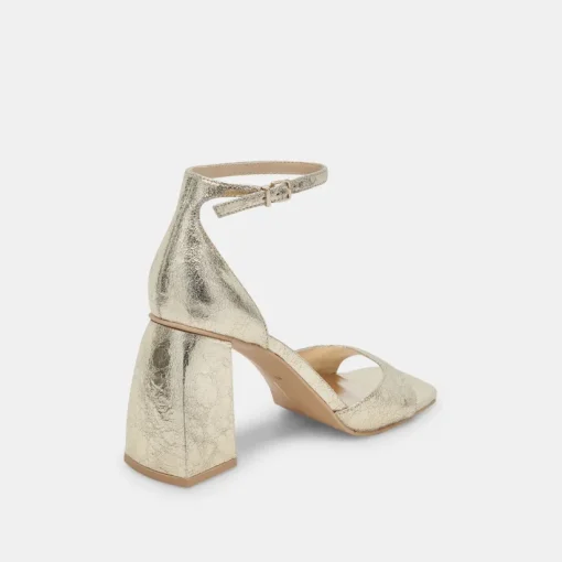 JANEY HEELS PLATINUM DISTRESSED LEATHER