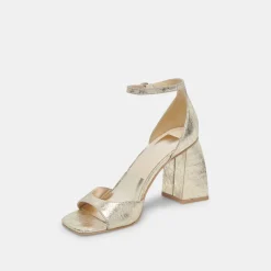 JANEY HEELS PLATINUM DISTRESSED LEATHER