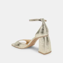 JANEY HEELS PLATINUM DISTRESSED LEATHER