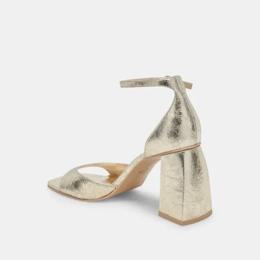 JANEY HEELS PLATINUM DISTRESSED LEATHER