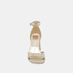 JANEY HEELS PLATINUM DISTRESSED LEATHER