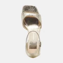 JANEY HEELS PLATINUM DISTRESSED LEATHER