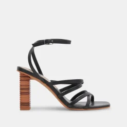 JENKO HEELS BLACK LEATHER
