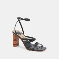 JENKO HEELS BLACK LEATHER