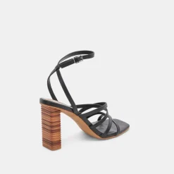 JENKO HEELS BLACK LEATHER