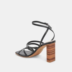 JENKO HEELS BLACK LEATHER