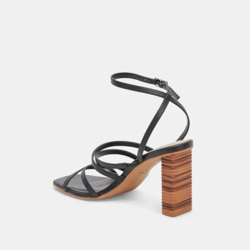 JENKO HEELS BLACK LEATHER