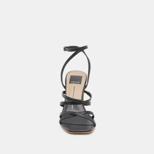 JENKO HEELS BLACK LEATHER