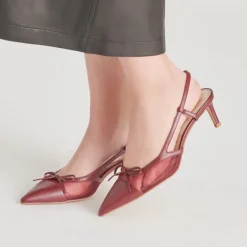 KANDI HEELS MAROON MESH