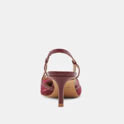 KANDI HEELS MAROON MESH