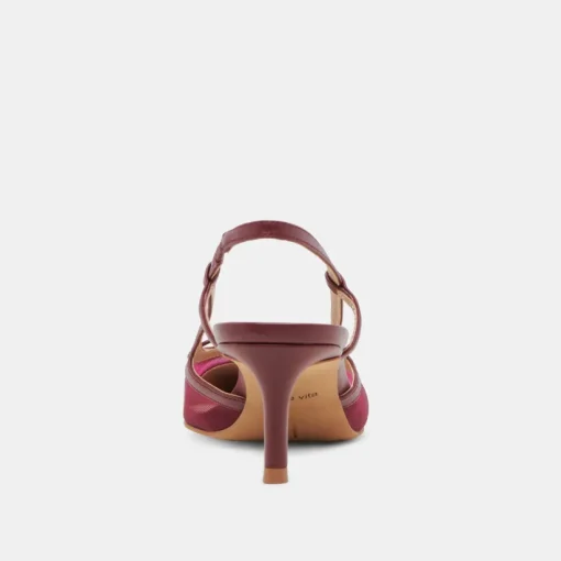 KANDI HEELS MAROON MESH
