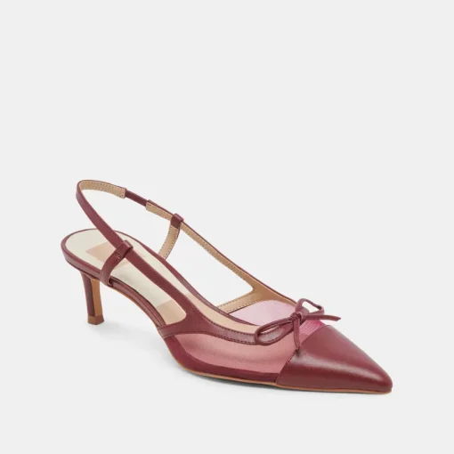 KANDI HEELS MAROON MESH