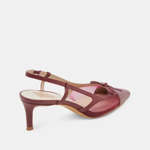 KANDI HEELS MAROON MESH