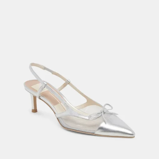 KANDI HEELS SILVER MESH