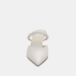 KANIKA PEARL MID HEELS VANILLA PEARLS