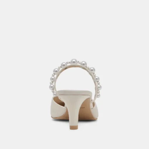 KANIKA PEARL MID HEELS VANILLA PEARLS