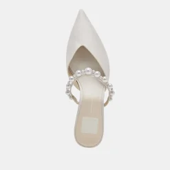 KANIKA PEARL MID HEELS VANILLA PEARLS