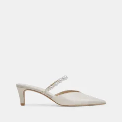 KANIKA PEARL MID HEELS VANILLA PEARLS