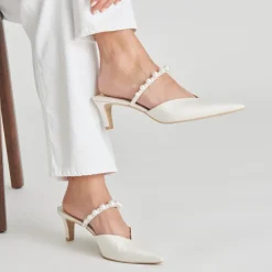 KANIKA PEARL MID HEELS VANILLA PEARLS