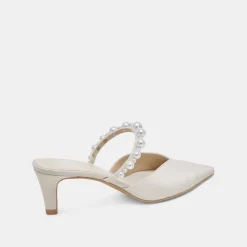 KANIKA PEARL MID HEELS VANILLA PEARLS