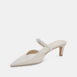KANIKA PEARL MID HEELS VANILLA PEARLS