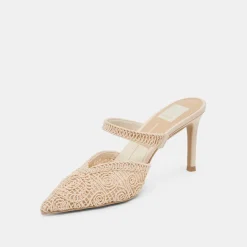 KASSY HEELS NATURAL MACRAME