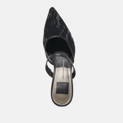 KATIK HEELS BLACK FLORAL LACE