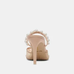 KATIK PEARL HEELS BLUSH MESH