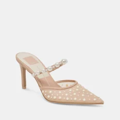 KATIK PEARL HEELS BLUSH MESH