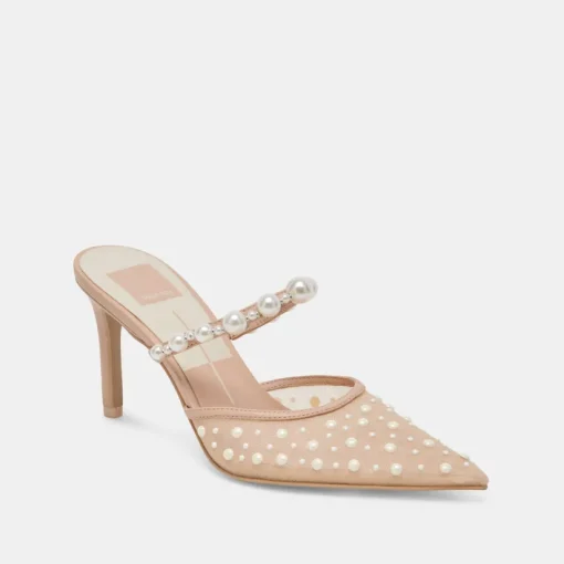 KATIK PEARL HEELS BLUSH MESH