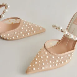 KATIK PEARL HEELS BLUSH MESH