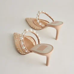 KATIK PEARL HEELS BLUSH MESH